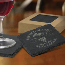 Load image into Gallery viewer, Custom Printed Slate Coaster Set of 4 with Logo