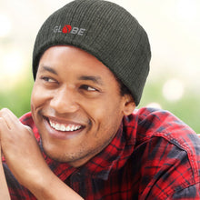 Load image into Gallery viewer, Custom Printed Nebraska Heather Cable Knit Beanie Patch with Logo