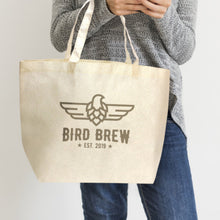 Load image into Gallery viewer, Custom Printed City Shopper Natural Look Tote Bags with Logo