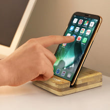 Load image into Gallery viewer, Custom Printed Bamboo Phone Stand with Logo