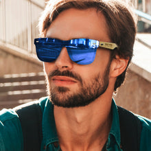 Load image into Gallery viewer, Custom Printed Ryder Mirror Lens Sunglasses - Bamboo with Logo