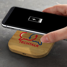 Load image into Gallery viewer, Custom Printed Vita Bamboo Wireless Charger - Square with Logo