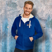 Load image into Gallery viewer, Custom Printed SOLS Sherpa Unisex Zipped Sweatshirt with Logo