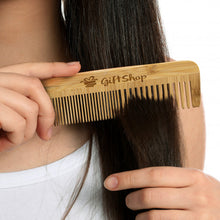 Load image into Gallery viewer, Custom Printed Bamboo Hair Comb with Logo