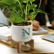 Load image into Gallery viewer, Custom Printed Planter with Bamboo Base with Logo