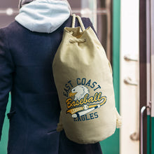 Load image into Gallery viewer, Custom Printed Riverside Canvas Barrel Bags with Logo