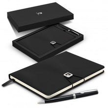 Load image into Gallery viewer, Custom Printed Pierre Cardin Biarritz Notebook and Pen Gift Set with Logo
