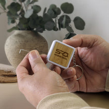 Load image into Gallery viewer, Custom Printed Bamboo Tape Measure Key Ring with Logo