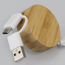Load image into Gallery viewer, Bamboo Retractable Charging Cable