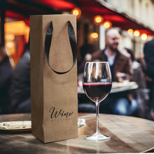 Load image into Gallery viewer, Custom Printed Wine Ribbon Handle Paper Bag with Logo