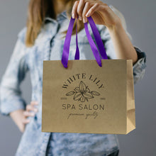 Load image into Gallery viewer, Custom Printed Medium Ribbon Handle Paper Bag with Logo