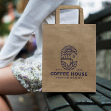 Load image into Gallery viewer, Custom Printed Medium Flat Handle Paper Bag Portrait with Logo