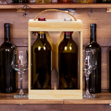Load image into Gallery viewer, Custom Printed Catalonia Wine Crate - Double with Logo