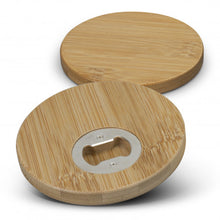 Load image into Gallery viewer, Bamboo Bottle Opener Coaster Set of 2 - Round