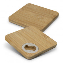 Load image into Gallery viewer, Bamboo Bottle Opener Coaster Set of 2 - Square