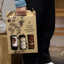 Load image into Gallery viewer, Custom Printed Wine Carry Pack - Triple with Logo