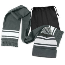 Load image into Gallery viewer, Commodore Scarf and Beanie with Pom Pom Set