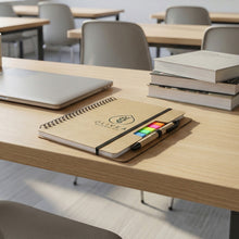 Load image into Gallery viewer, Custom printed promotional Kraft Notebook with Notes and Flags