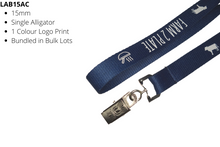 Load image into Gallery viewer, Budget Lanyard 15mm Screen Printed Alligator Clip
