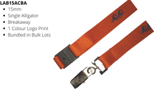 Load image into Gallery viewer, Budget Lanyard 15mm Screen Printed Alligator Clip & Breakaway