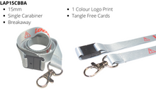 Load image into Gallery viewer, Lanyard 15mm Screen Printed Carabiner Clip & Breakaway