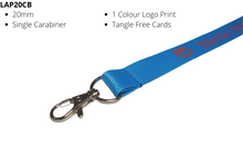 Load image into Gallery viewer, Lanyard 20mm Screen Printed Carabiner Clip