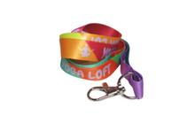 Load image into Gallery viewer, Custom Printed Lanyard 15mm Budget Full Colour Carabiner Clip with Logo