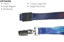 Load image into Gallery viewer, Lanyard 15mm Premium Full Colour Alligator Clip & Breakaway