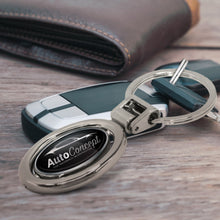 Load image into Gallery viewer, Custom Printed Spinning Metal Key Rings with Logo