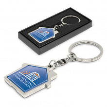 Load image into Gallery viewer, Custom Printed House Metal Key Rings with Logo