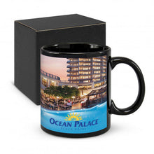 Load image into Gallery viewer, Custom Printed Black Hawk Coffee Mugs with Logo