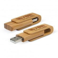 Load image into Gallery viewer, Custom Printed Bamboo 4GB Flash Drive with Logo