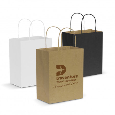 Custom Printed Paper Carry Bags Medium with Logo