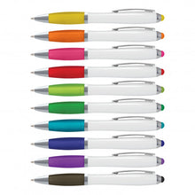 Load image into Gallery viewer, Custom Printed Vistro Stylus Pen - White Barrel with Logo