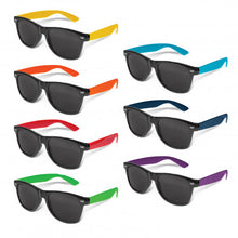 Load image into Gallery viewer, Custom Printed Malibu Premium Sunglasses - Black Frame with Logo