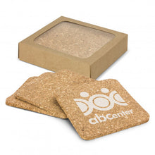 Load image into Gallery viewer, Custom Printed Oakridge Cork Coaster Square Set of 4 with Logo