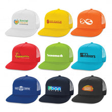 Load image into Gallery viewer, Custom Printed Impala Flat Peak Mesh Cap with Logo