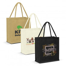 Load image into Gallery viewer, Custom Printed Lanza Jute Tote Bags Colour with Logo