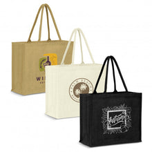 Load image into Gallery viewer, Custom Printed Modena Jute Tote Bags Colour with Logo
