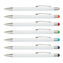 Load image into Gallery viewer, Custom Printed Lancer Stylus Pen - White Barrel with Logo
