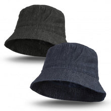Load image into Gallery viewer, Custom Printed Beverley Denim Bucket Hat with Logo