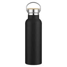 Load image into Gallery viewer, black bamboo lid custom printed promotional drink bottles