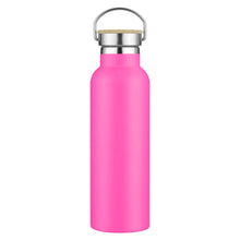 Load image into Gallery viewer, pink bamboo lid custom printed promotional drink bottles