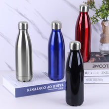 Load image into Gallery viewer, metallic leak proof custom printed promotional drink bottles