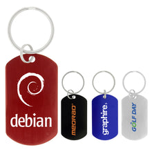 Load image into Gallery viewer, Custom Printed Dog Tag Keychain with Logo