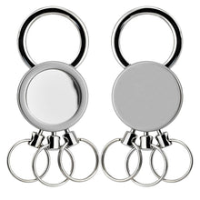 Load image into Gallery viewer, silver multi ring custom printed promotional key rings