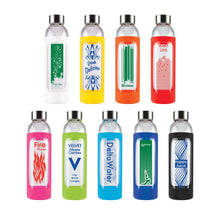 Load image into Gallery viewer, Custom Printed Capri Glass Bottle / Silicone Sleeve with Logo