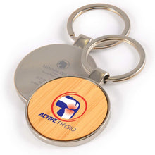 Load image into Gallery viewer, Circle Bamboo Zinc Keytag