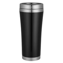 Load image into Gallery viewer, black eco friendly custom printed promotional stainless steel mugs