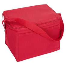 Load image into Gallery viewer, red zipped lid custom printed promotional cooler bags